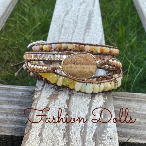 Evie Mossy Weave Wrap Beaded Bracelet New - Picture 3 of 10